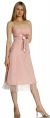 Spaghetti Straps Satin Bow Tea Length Cocktail Party Dress in Dusty Rose